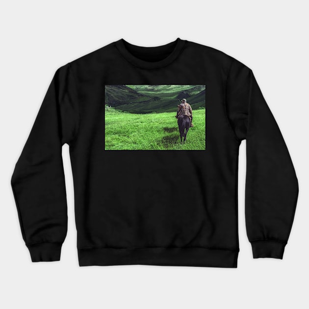 Man on Horseback Crewneck Sweatshirt by TortillaChief